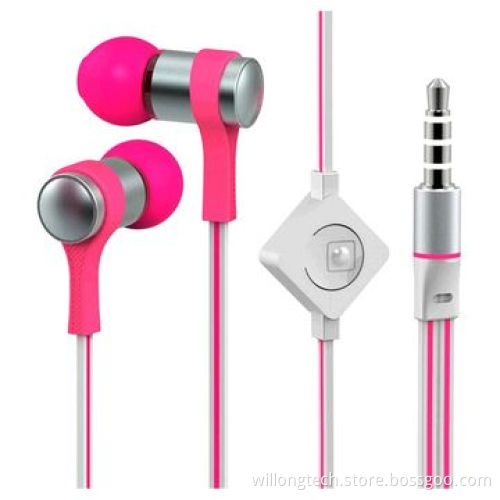 Colorful handsfree earphone with volume control for mobile phone